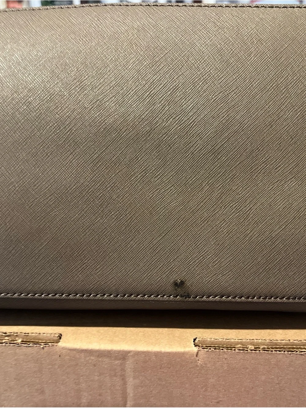 Kate Spade metallic champagne tote with gold logo